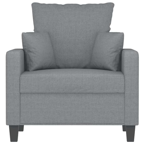 Fåtölj ljusgrå 60 cm tyg
