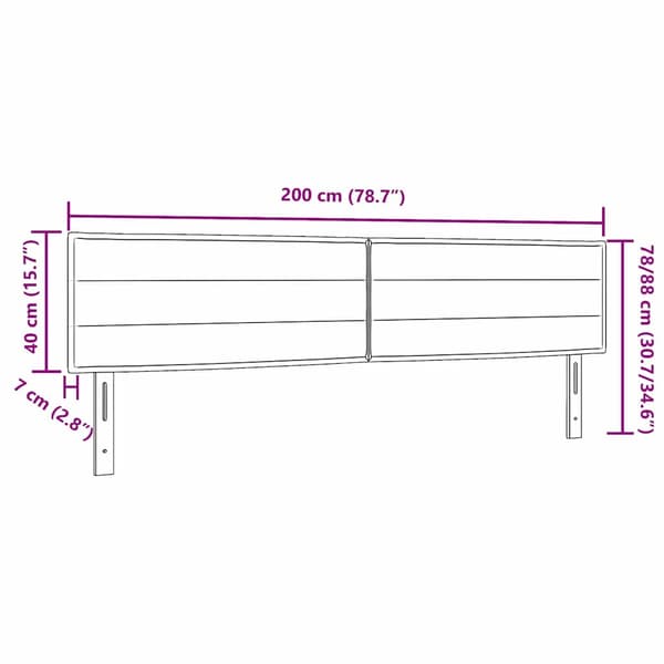 Huvudgavel Ljusgrå 200 cm tyg