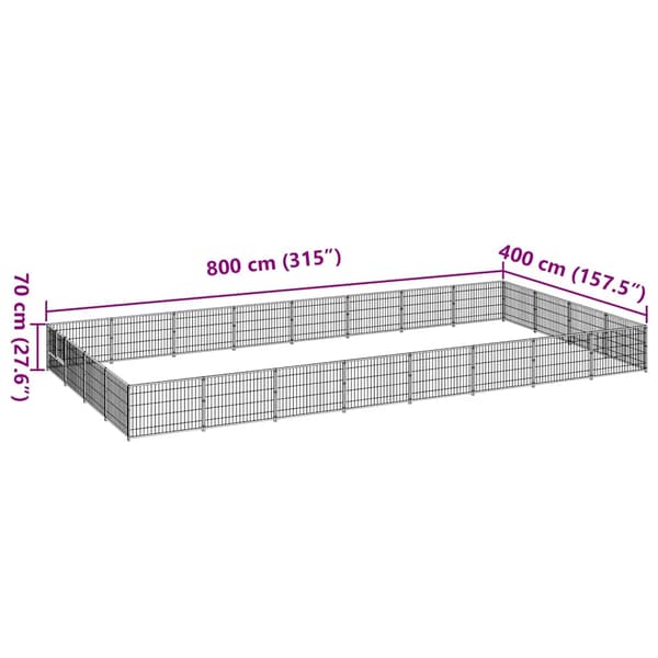Hundgård svart 32 m² stål