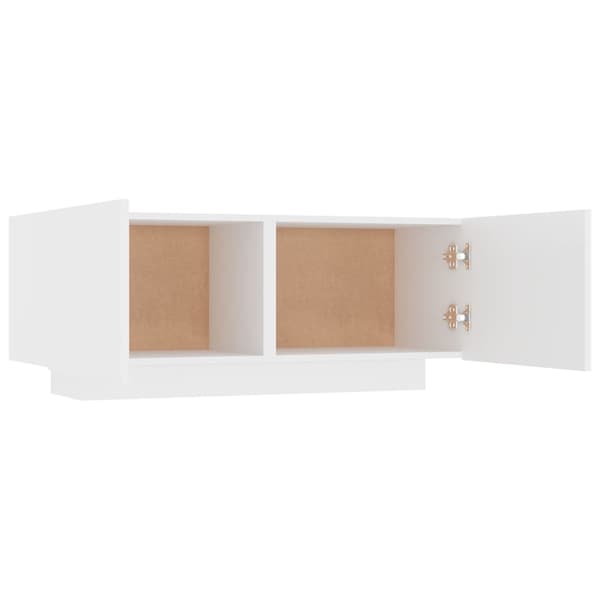 Sängbord vit 100x35x40 cm konstruerat trä