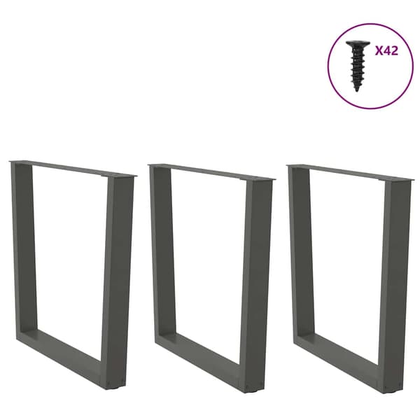 Matbordsben V-formade 3 st antracit 90x(72-73,3) cm stål
