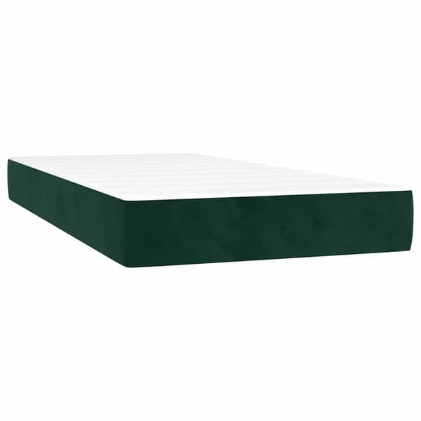 Ramsäng med madrass mörkgrön 90x200 cm sammet