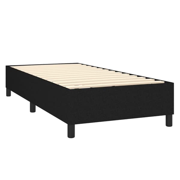 Boxspring-sängram svart 100x200 cm tyg