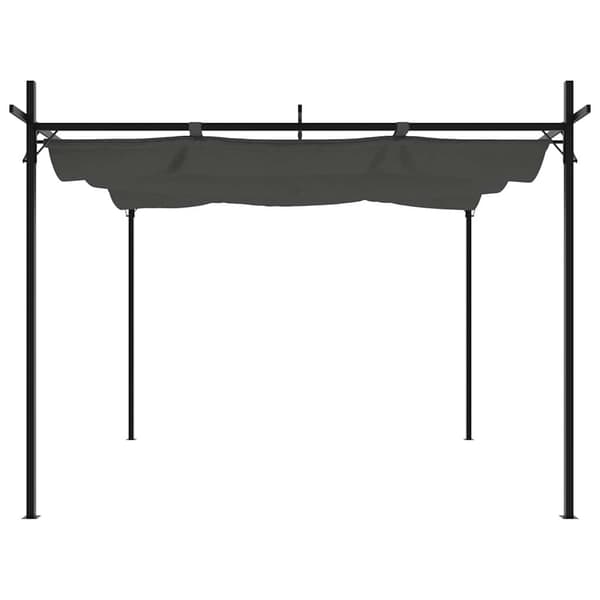 Pergola med infällbart tak antracit 295x292x230 cm