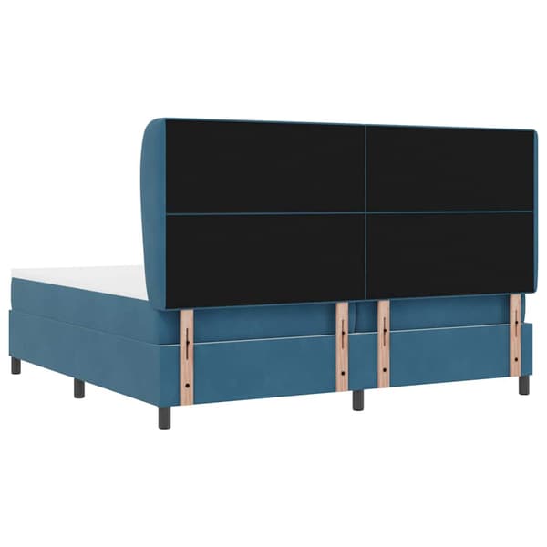 Bäddfjäder med madrass Mörkblå 200 x 200 cm Polyester