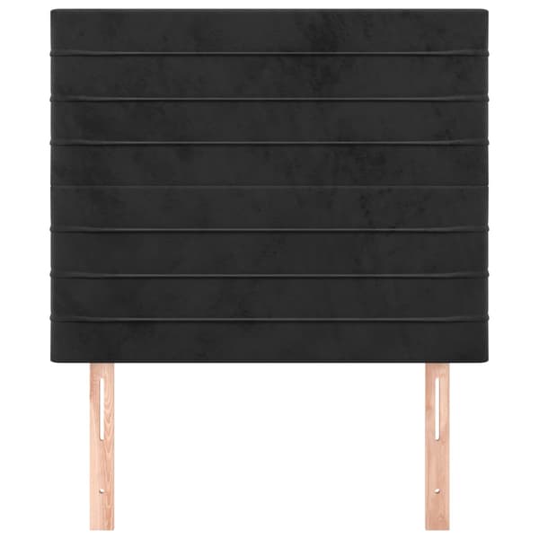 Sänggavel svart 90x5x118/128 cm sammet