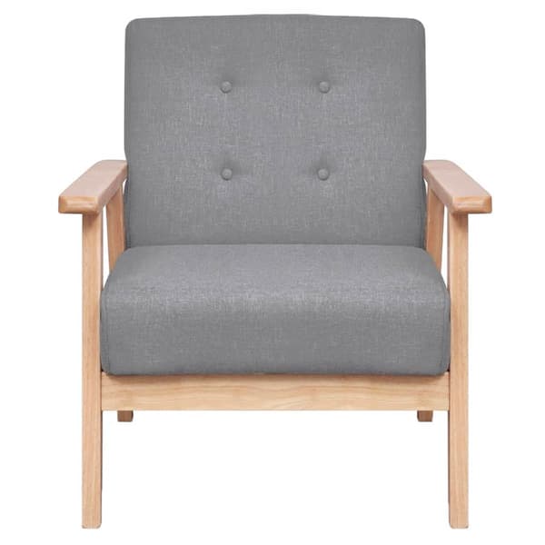 Soffgrupp 2 delar tyg ljusgrå