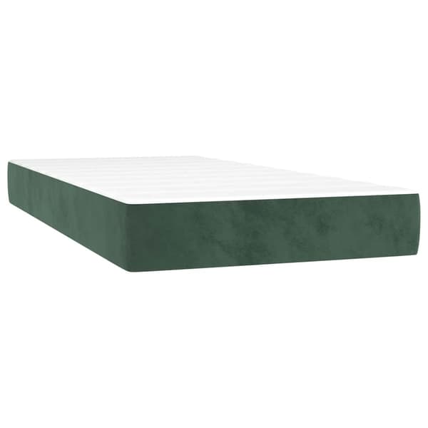Pocketresårmadrass medium mörkgrön 100x220x20 cm sammet