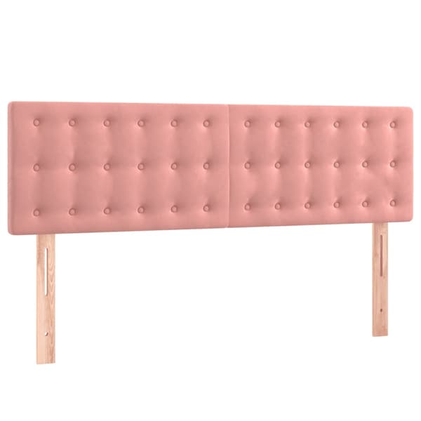 Ramsäng med madrass rosa 140x200 cm sammet