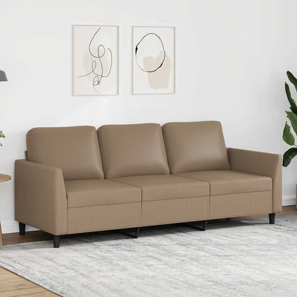 3-sitssoffa cappuccino 180 cm konstläder