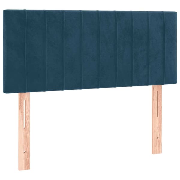 Ramsäng med madrass mörkblå 90x200 cm sammet