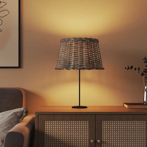 Lampskärm brun Ø45x28 cm korgmaterial