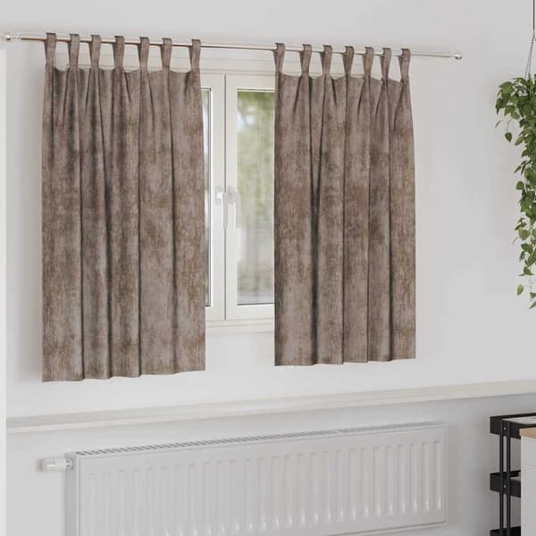 Sammetsgardiner 2 st Cappuccino 140 x 140 cm Sammet
