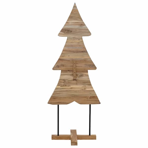 Julgran med stativ Brun 151 cm Massivt teakträ