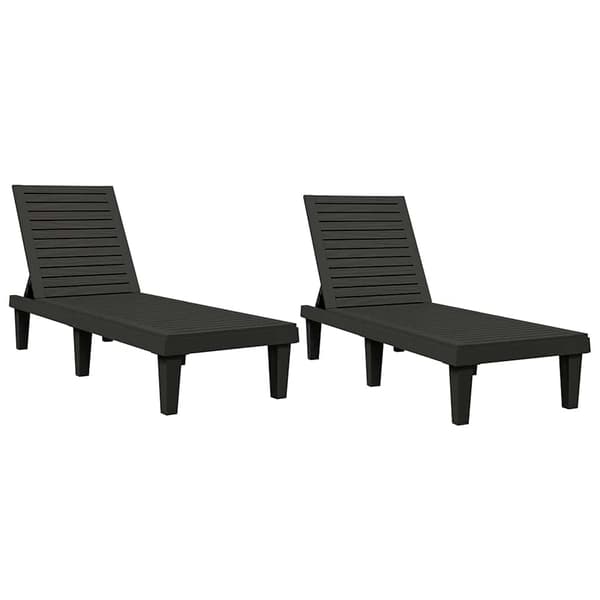 Solsängar 2 st svart 155x58x83 cm polypropylen