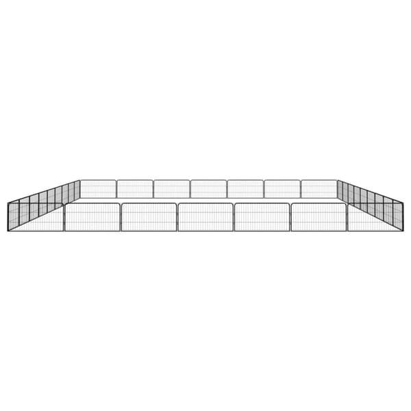 Hundbur 32 paneler svart 100x50 cm pulverlackerat stål
