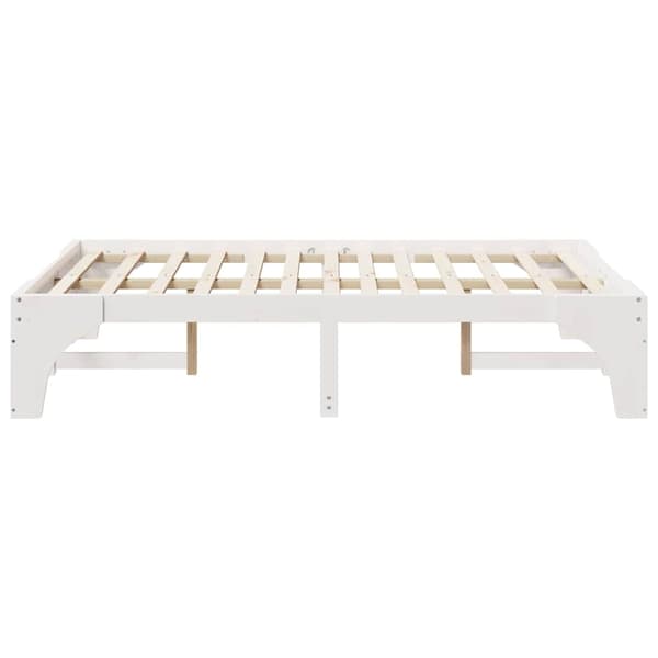 Sängram Vit 135 x 190 cm Massiv furu