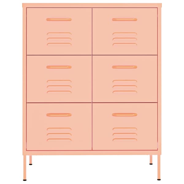 Byrå rosa 80x35x101,5 cm stål
