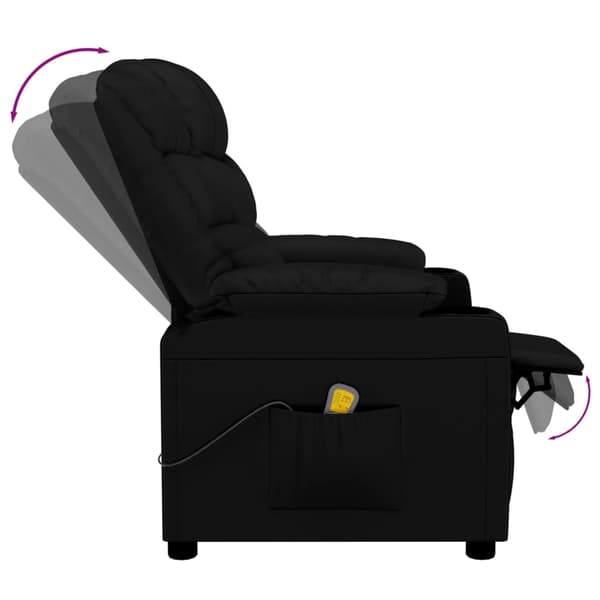 Massagefåtölj svart konstläder