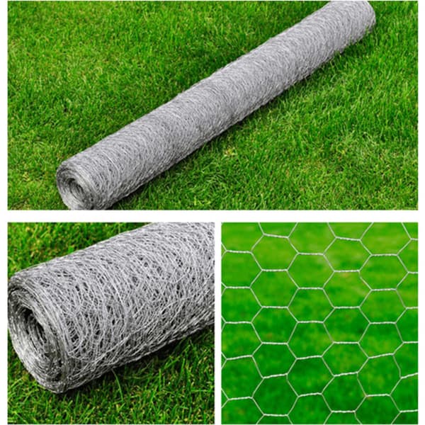 Nätstängsel galvaniserat stål hexagon 1x25 m silver