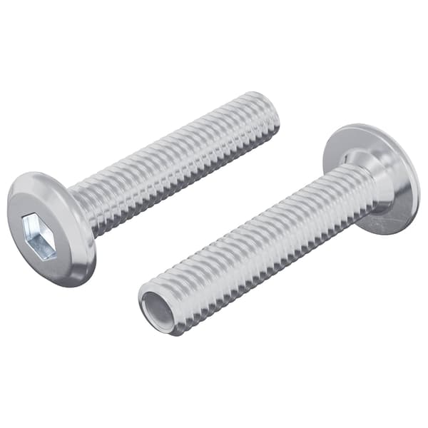 Lågskruv Enfärgad 2 pcs Silver M6 x 30 mm Stål