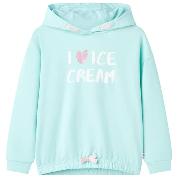 Barnhoodie ljus aqua 104
