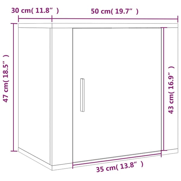 Väggmonterat sängbord vit högglans 50x30x47 cm