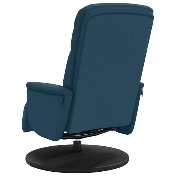 Reclinerfåtölj med fotstöd blå sammet