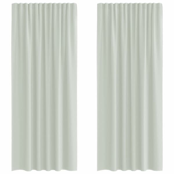Voile gardiner med stångfickor 2 st ljusgrå