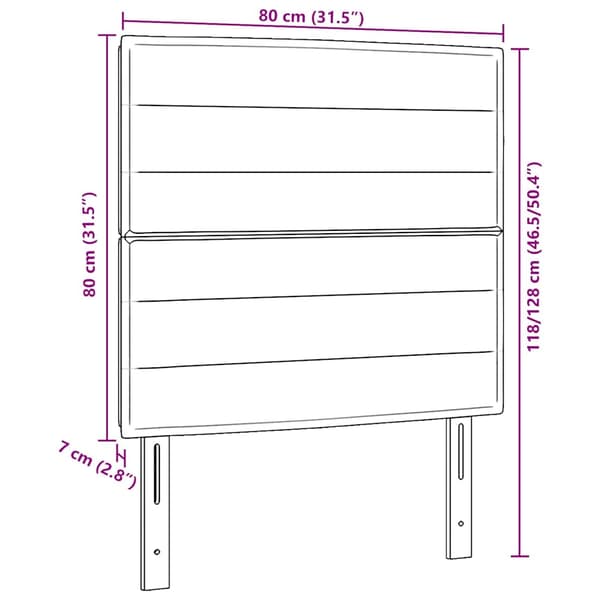 Huvudgavel Svart 80 cm tyg