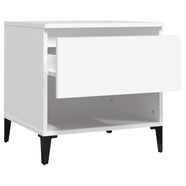 Sängbord vit 50x46x50 cm konstruerat trä