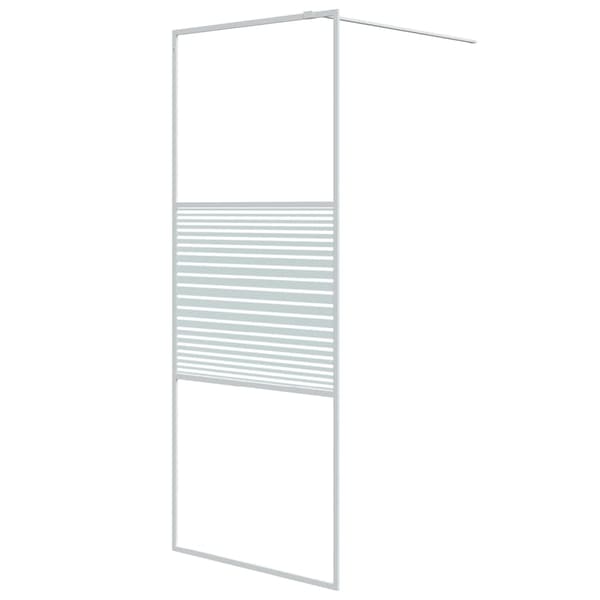 Duschvägg vit 80x195 cm klart ESG-glas