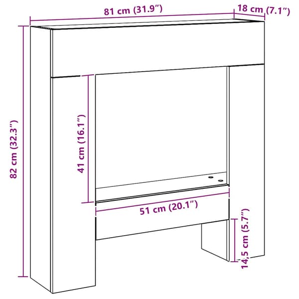 Spiselkrans artisan ek 81x18x82 cm konstruerat trä