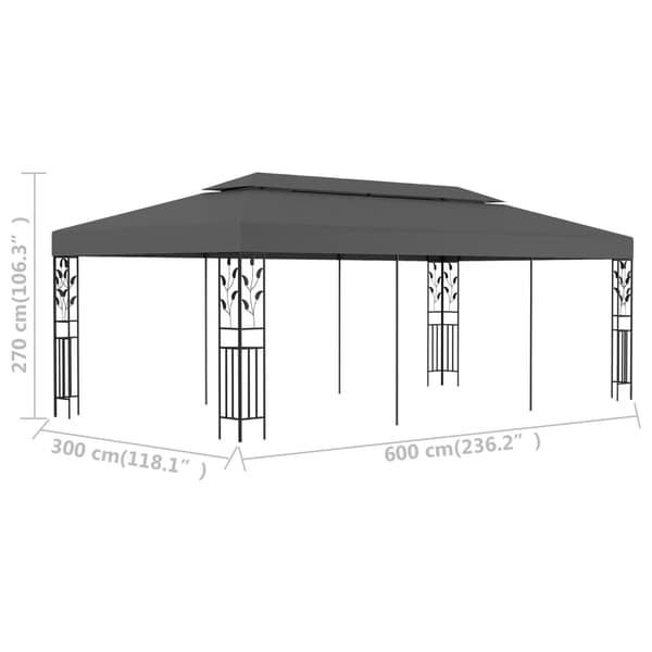 Paviljong 3x6 m antracit