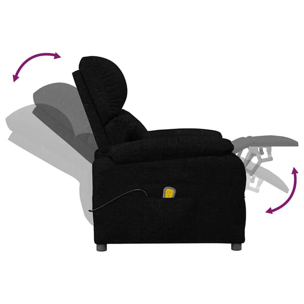 Massagefåtölj svart tyg