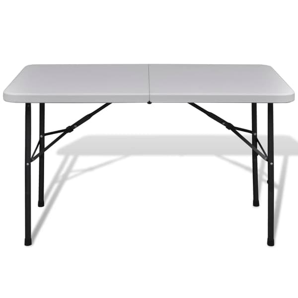 Hopfällbart trädgårdsbord 122 cm HDPE vit