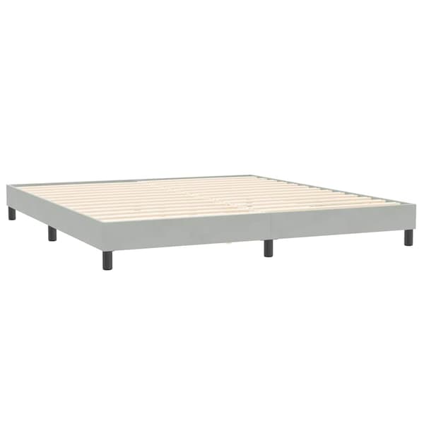 Sängram utan madrass ljusgrå 200x220 cm sammet