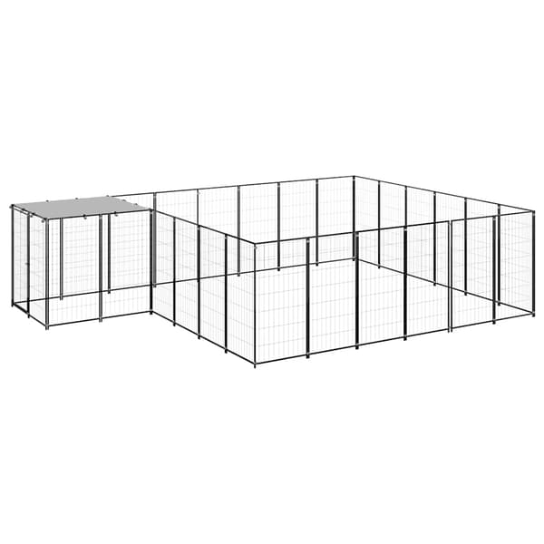 Hundgård svart 12,1 m² stål