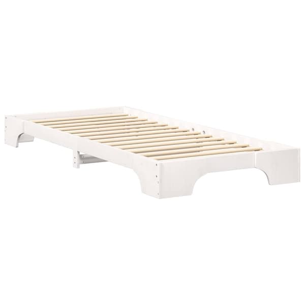 Sängram Vit 80 x 210 cm Massiv furu
