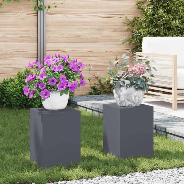 Växtställ 2 pcs Antracit 24 x 24 x 35 cm Stål