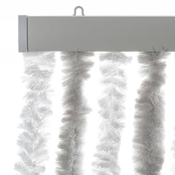 Insektsgardin ljusgrå och vit 90x200 cm chenille
