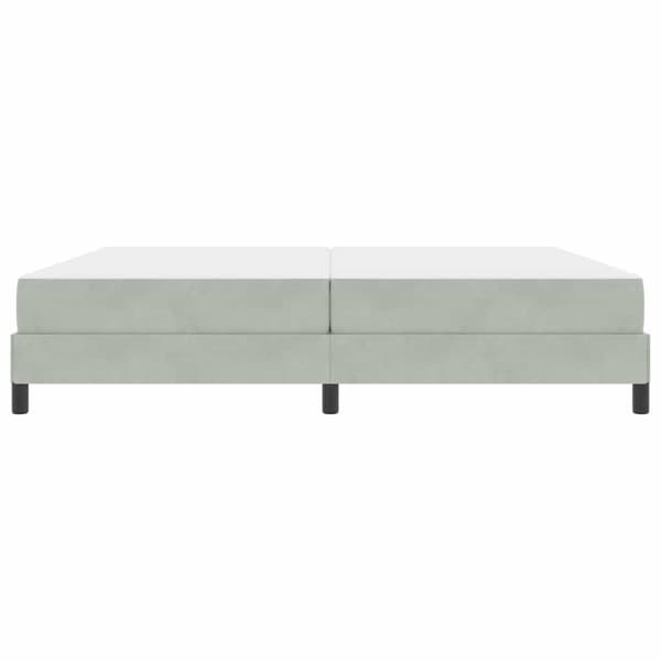 Bäddfjäder med madrass Ljusgrå 200 x 200 cm tyg