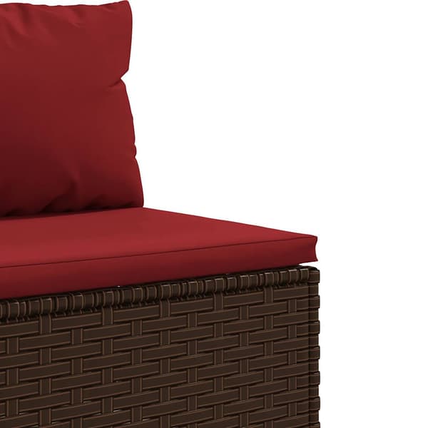 Loungegrupp med dynor 5 delar brun konstrotting