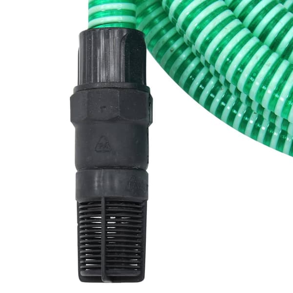 Sugslang med kopplingar mässing grön 1" 7 m PVC
