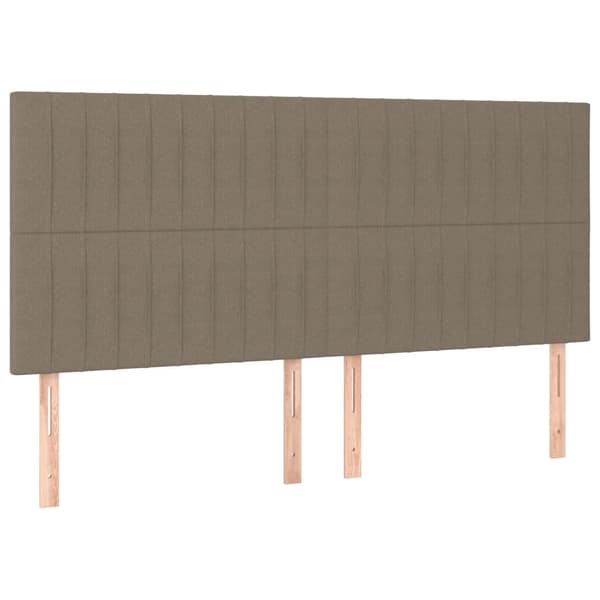 Ramsäng med madrass taupe 200x200 cm tyg