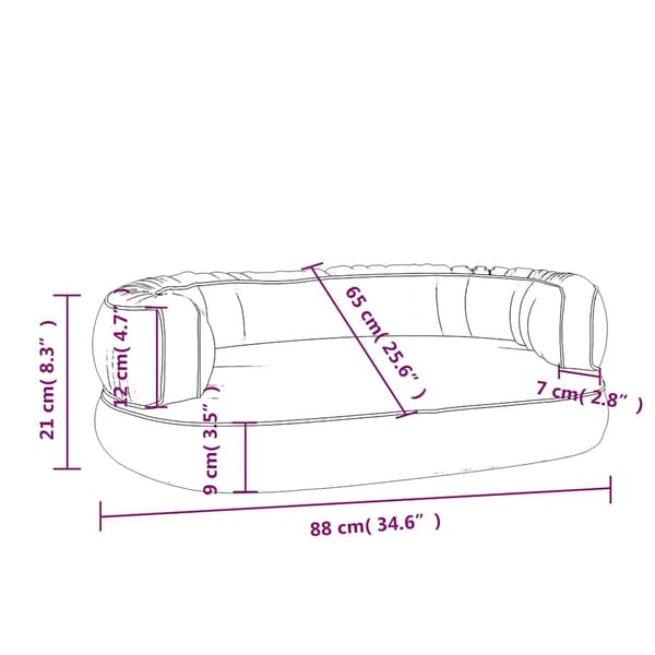 Ergonomisk hundbädd mörkblå 88x65 cm konstläder
