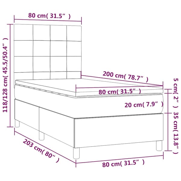 Ramsäng med madrass mörkgrön 80x200 cm sammet