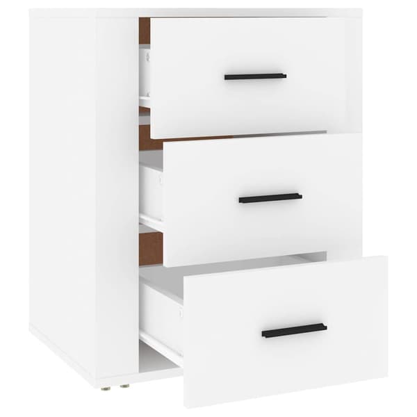 Sängbord vit 50x36x60 cm konstruerat trä