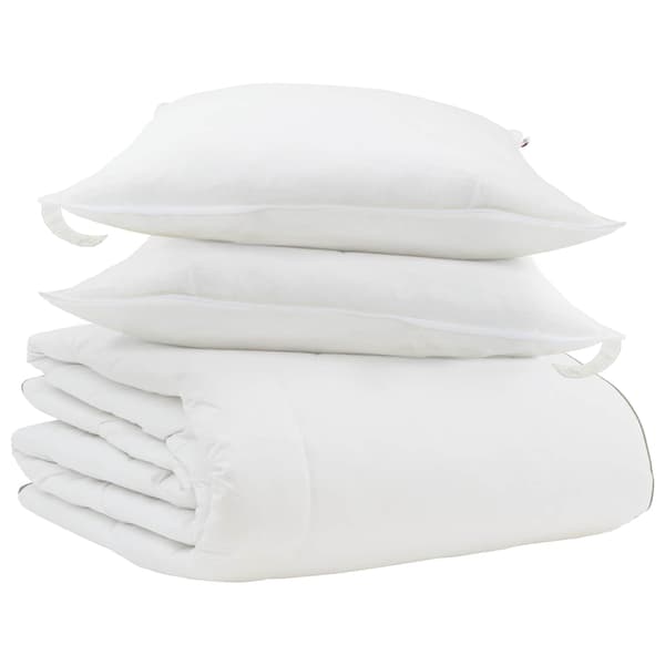 Vinter Täcke med kudde 3 pcs Vit Dunfjäder