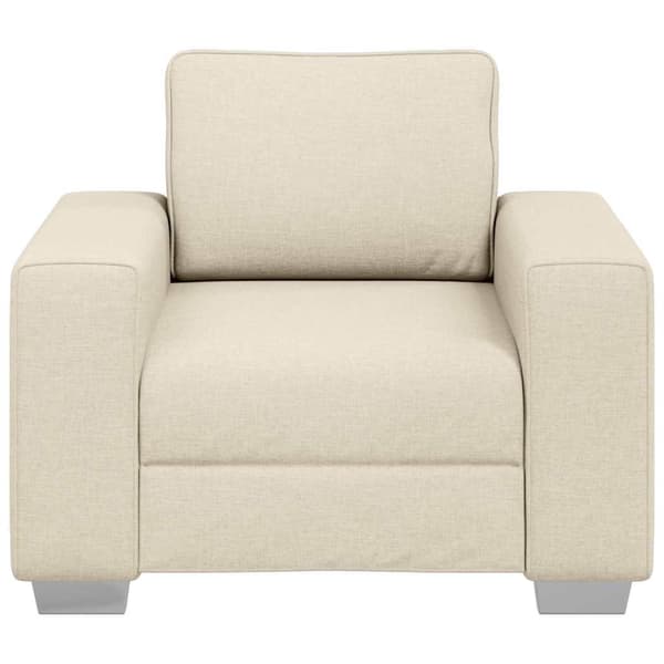 Soffstol Beige 100 cm Linnenblandad tyg